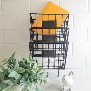 Set of 3 Pottery Barn Style Wire Storage Baskets